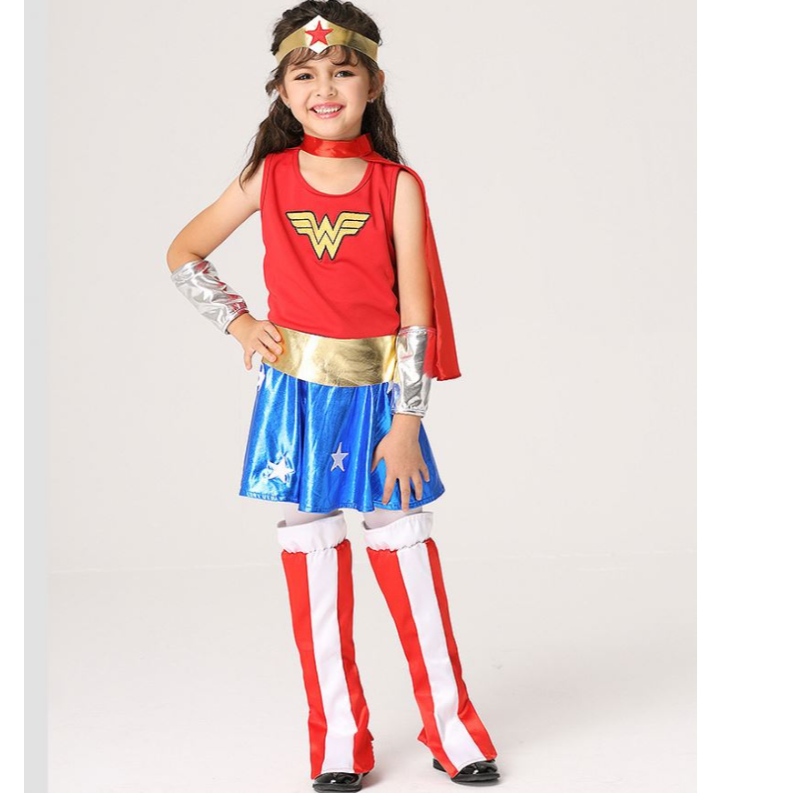 Baige Hot Selling Baby Plandess Wonder Woman เครื่องแต่งกายสำหรับชุดฮัลโลวีนชุด EK201