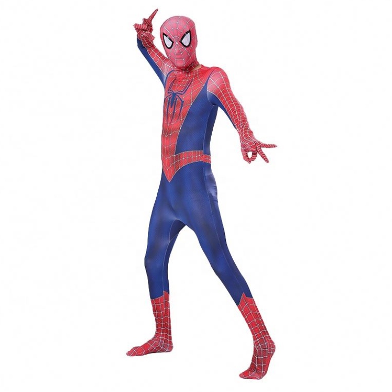ซิปเซ็ท Halloween TV&movie superhero jumpsuit performance สวมใส่เครื่องแต่งกาย Spider-Man พร้อมหมวก