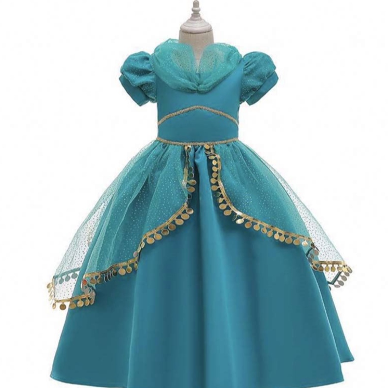 Halloween Little Girls Jasmine Princess Dress Aladdin Cosplay Princess Jasmine เป็นเวลา 2-10 ปี HCAL-004