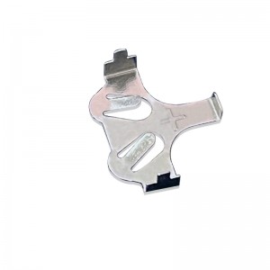 ปุ่มเซลล์ CR2032 ที่ยึดแบตเตอรี่ความแม่นยำของแบตเตอรี่ชุบแบตเตอรี่เสถียร 3V 0.25 มม.