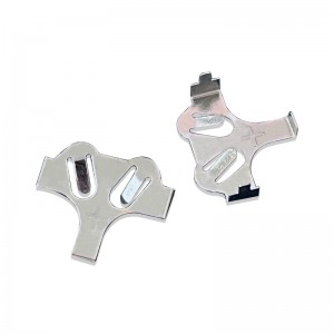 ปุ่มเซลล์ CR2032 ที่ยึดแบตเตอรี่ความแม่นยำของแบตเตอรี่ชุบแบตเตอรี่เสถียร 3V 0.25 มม.