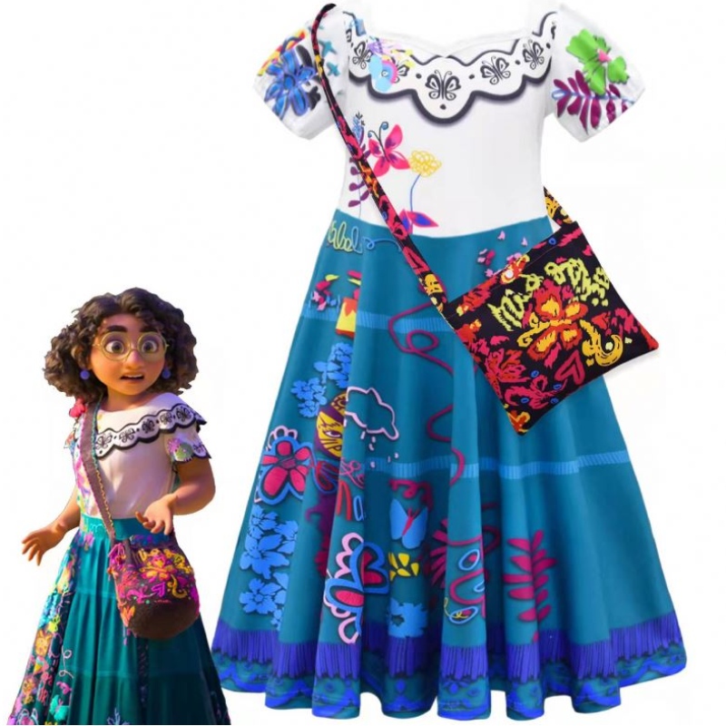 คุณภาพสูง 2022 ทีวีใหม่&movie Encanto Mirabel Madrigal คอสเพลย์เครื่องแต่งกายสาวชุด Encanto Party Supplies