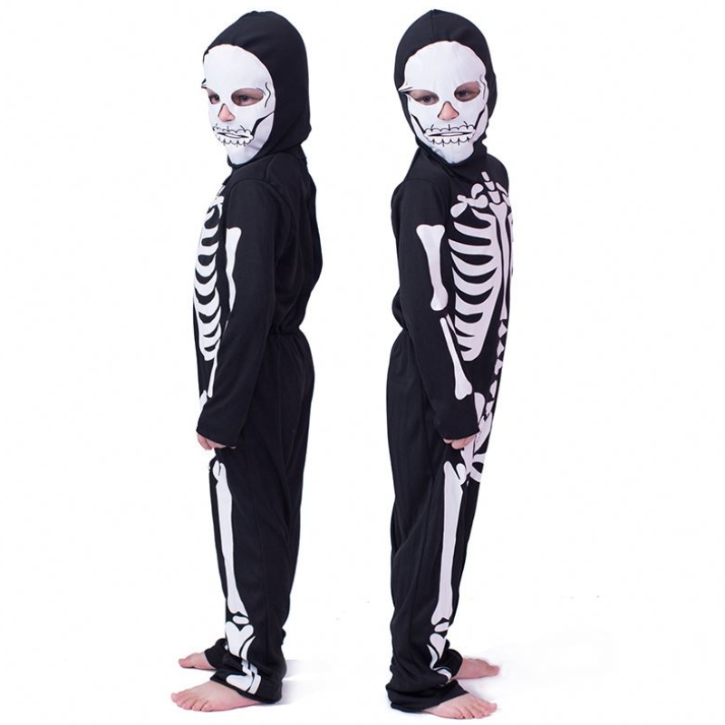 Halloween Fearsome Dress Up Skeleton Girl Boy Kids Bones เครื่องแต่งกาย HCVM-002