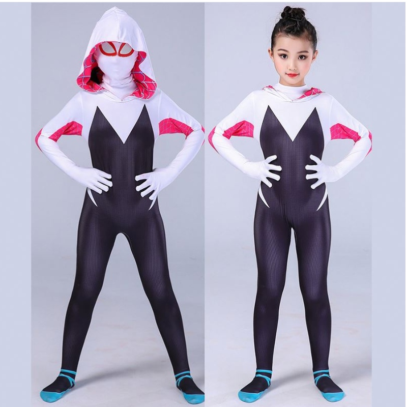 TV&หนังเครื่องแต่งกายซูเปอร์ฮีโร่เครื่องแต่งกาย Spiderman Bodysuit สำหรับ Kids Spider-Man Jumpsuit Halloween Cossplay Anime