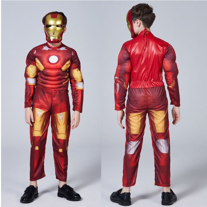 Superhero Kids Muscle Spiderman เครื่องแต่งกายเด็กคอสเพลย์ซูเปอร์ฮีโร่ชุดฮาโลวีนสำหรับเด็กเด็กผู้ชาย S-XL