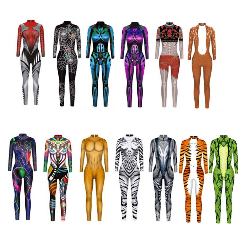 Halloween Bodysuit Robot Punk Jumpsuit Catsuit เซ็กซี่ชุดคอสเพลย์