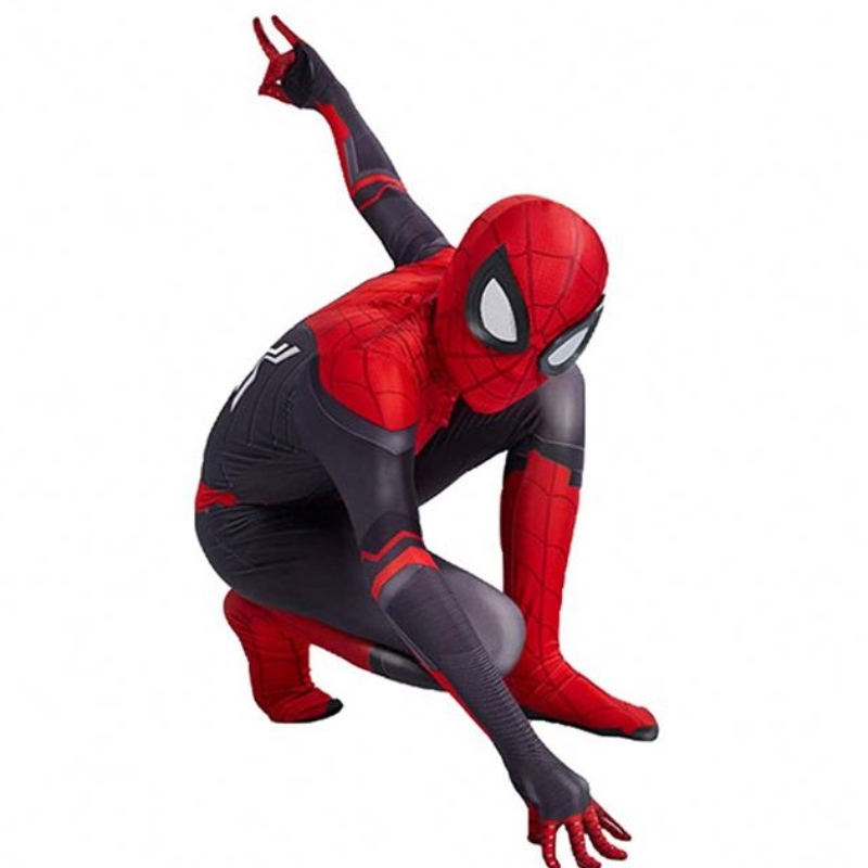 ชุดบอดี้สูทเครื่องแต่งกาย Spiderman สำหรับเด็ก Spandex Zentai Halloween Cossplay Jumpsuit 3D สไตล์
