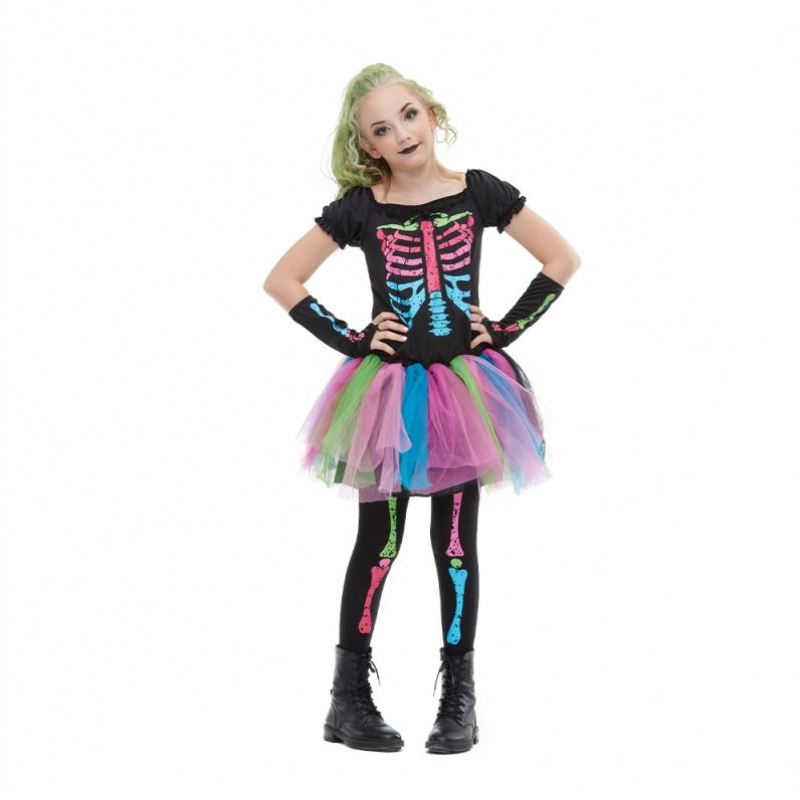 2021 ชุดเด็กสาวมาถึงเด็กวัยหัดเดินเครื่องแต่งกาย Halloween ชุดฮาโลวีน Funky Bone เครื่องแต่งกายสำหรับเด็ก