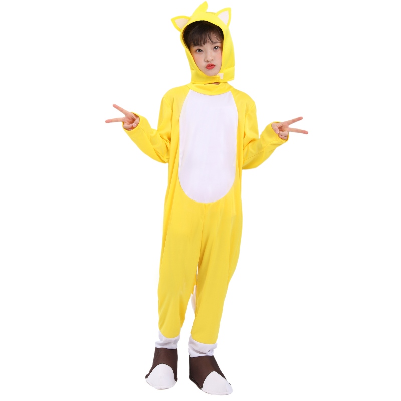 Wholesale Halloween Yellow Fox Tarrs Supersonic Boy Costume Hedgehog Sonic Suit Cossplay Costume สำหรับเด็ก