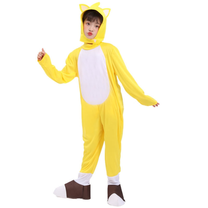 Wholesale Halloween Yellow Fox Tarrs Supersonic Boy Costume Hedgehog Sonic Suit Cossplay Costume สำหรับเด็ก