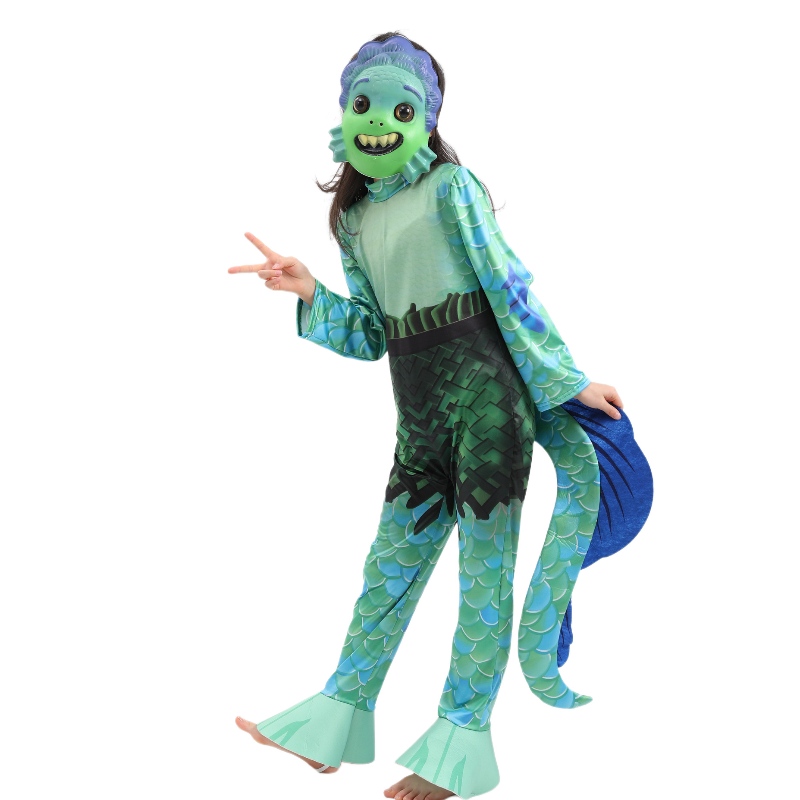 New Style Kids Movie Sea Monster Cossplay Jumpsuit Boys Luca Halloween เครื่องแต่งกายสำหรับเด็ก