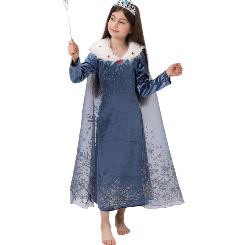 ขายร้อนของแท้ Elsa Princess Dress Kids Elsa คอสเพลย์เครื่องแต่งกาย