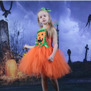 Amazon Hot Selling Child Girl Halloween Dress Mesh Tulle Tutu Dress