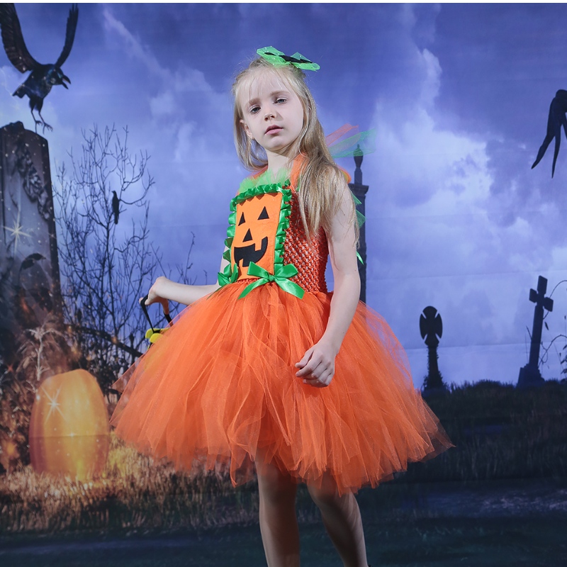 Amazon Hot Selling Child Girl Halloween Dress Mesh Tulle Tutu Dress