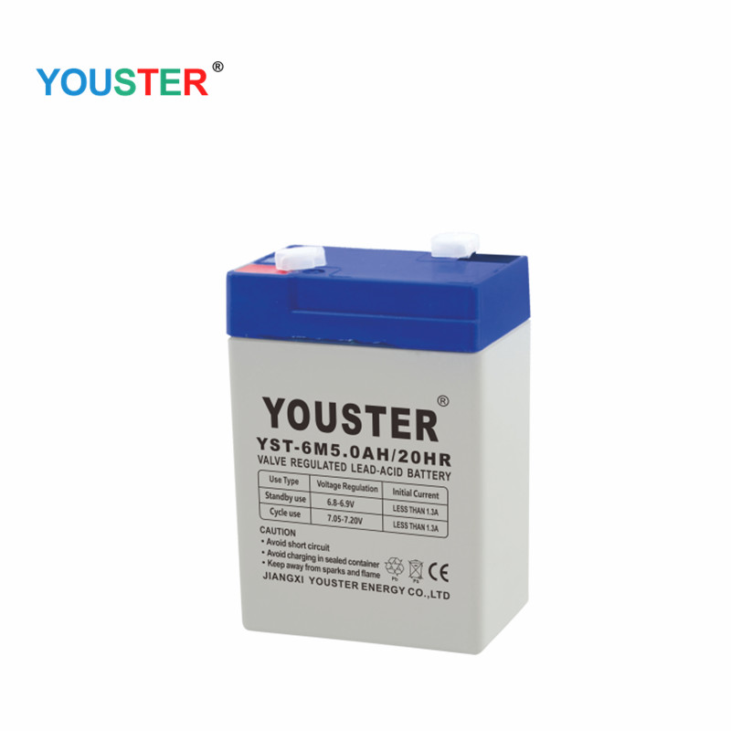 Youster lead acid แบตเตอรี่ 6v 5.0ah ใช้แบตเตอรี่สำหรับแสง/ups/cctv/home appliance/solar/inverter