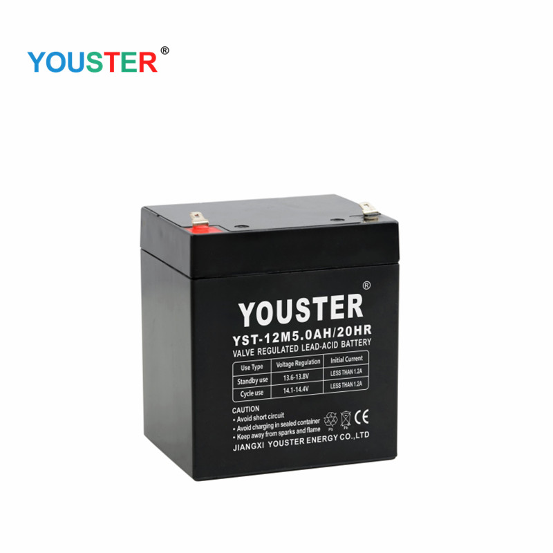 Youster Long Life AGM ปิดผนึกกรดตะกั่วแบตเตอรี่แบตเตอรี่สำรอง 12V 5AH แบตเตอรี่