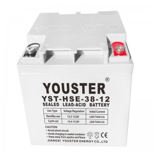 ผู้ผลิตจีนชาร์จกรดตะกั่วได้ VRLA 12V 38AH ระบบพลังงานแสงอาทิตย์นำแบตเตอรี่นำแบตเตอรี่