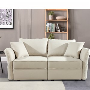 หนัง faux sectional loveseat ห้องนั่งเล่นชุดโซฟาพร้อมถุงเก็บ