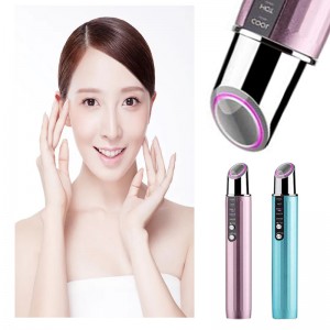 RF Beauty Eye Massager Stick Ems Eye Eye Instrument ความถี่คลื่นความถี่ร้อน&เครื่องดนตรีบีบอัดเย็นสำหรับการลดริ้วรอย, ต่อต้านการเขียน, วงกลมสีดำซีด...