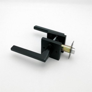 S7503 คันโยกประตูความเป็นส่วนตัวสำหรับห้องนอนและประตูห้องน้ำเคลือบสีดำ