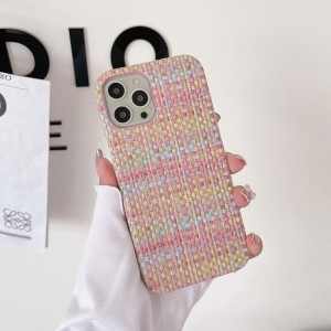 Apple iPhone14Pro เคสโทรศัพท์น้ำหอมขนาดเล็กเคสป้องกันหนังทำด้วยมือพร้อมลวดลายผ้าคุณภาพสูง