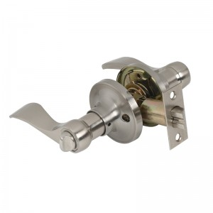 7306 คันโยกประตูความเป็นส่วนตัว Satin Nickel, Wave Wave Style Door Door Handle Keyless สำหรับห้องน้ำห้องนอน