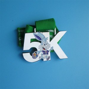 เหรียญกีฬาโลหะเหรียญที่กำหนดเองการแข่งขันสำหรับเด็กเหรียญน่ารักออกแบบ Rabbit Kid Medals