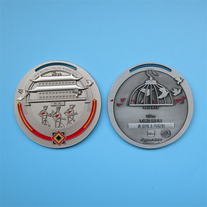 โลโก้แบบกำหนดเองออกแบบโบราณวัตถุ 3D Metal Medal Medal Medal Medal Finishers 2016