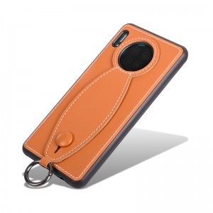 เหมาะสำหรับเคสโทรศัพท์มือถือ Huawei Mate30/PRO30, Calfskin ภาษาอิตาลี Calfskin สายรัดมือประเภทตัวยึดโทรศัพท์มือถือเคสหนังป้องกันโทรศัพท์มือ...