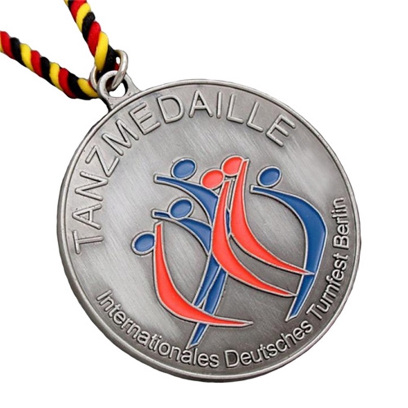 เหรียญเงินโบราณรางวัลมาราธอนรางวัลเหรียญกีฬาและริบบิ้น