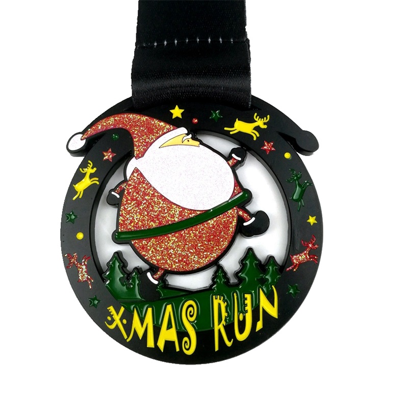 เหรียญ Bespoke Santa Running Medals Medals ของขวัญสำหรับเหรียญโลหะคริสต์มาส