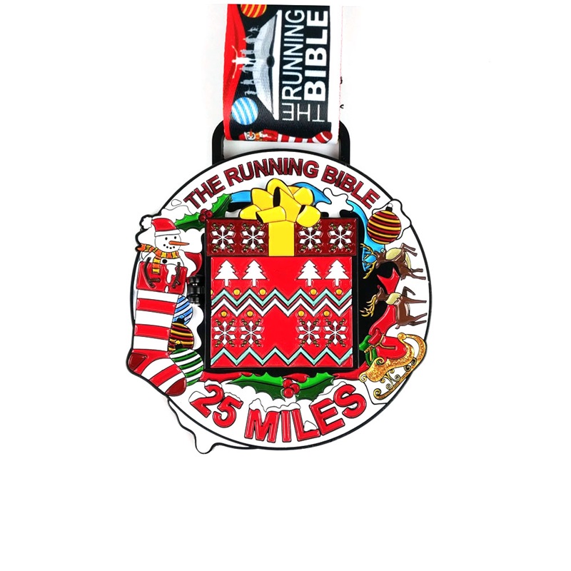 เหรียญ Bespoke Santa Running Medals Medals ของขวัญสำหรับเหรียญโลหะคริสต์มาส