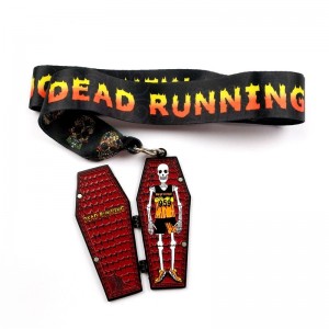 การหล่อโลหะตาย 7/8 นิ้วเหรียญสีดำเมทัลเหรียญฮัลโลวีนเหรียญกีฬาหอย