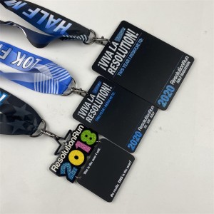 เหรียญกีฬาและริบบิ้นรางวัลเหรียญไม้โลหะไม้