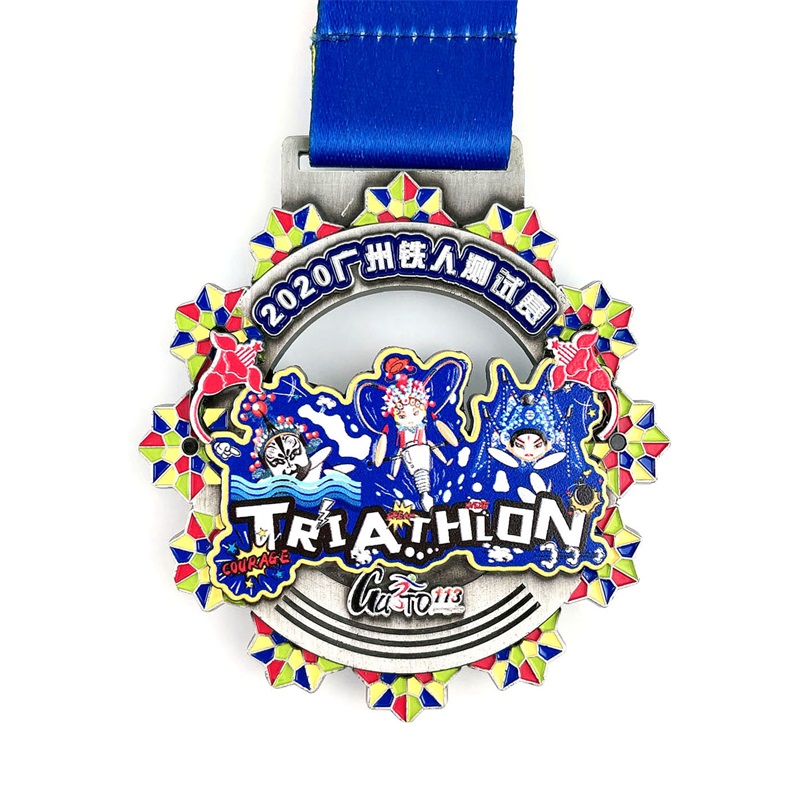 เมทัลเมทัลจารึก Cool Sport Medal Medal Triathlon Medals 3D