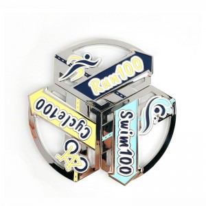 เหรียญรางวัลเหรียญโบราณที่กำหนดเองรีเบินออกแบบ 3D ไตรกีฬาเหรียญ