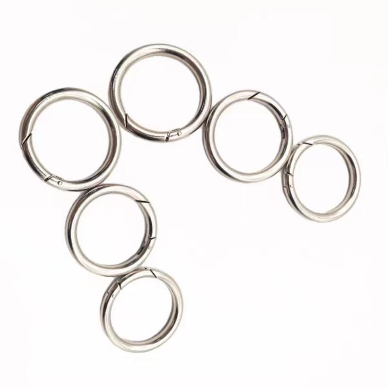 Openable O-Ring Trigger Round Snap Carabiner Spring Ring Round Round Ring Ring Wallet Metal Keychain