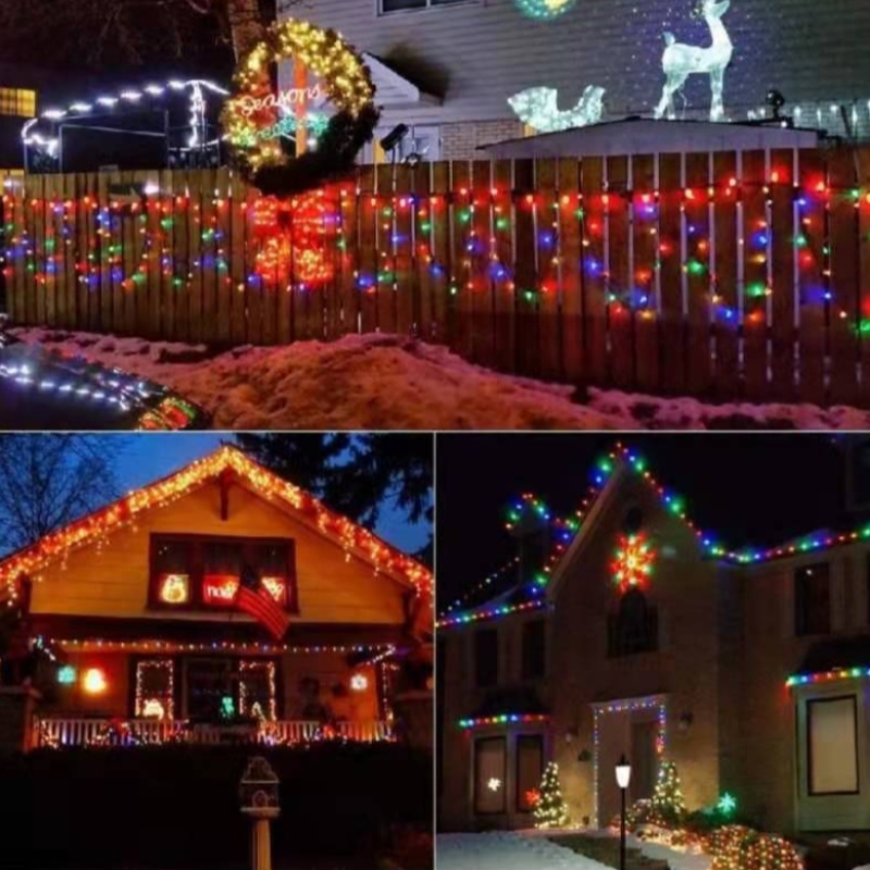 Smart C9 Strawberry Christmas Light ชุดกลางแจ้งกันน้ำ RGB สตริงแสงคริสต์มาสสีสันสดใสสีสันสดใส