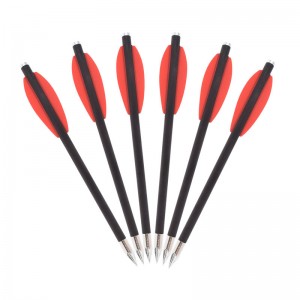 Elongarrow 119612-05 16 ซม. ปืนพกสลักเกลียวสลักเกลียวลูกศรคาร์บอนลูกศรด้วยใบพัดสีแดง 2pcs