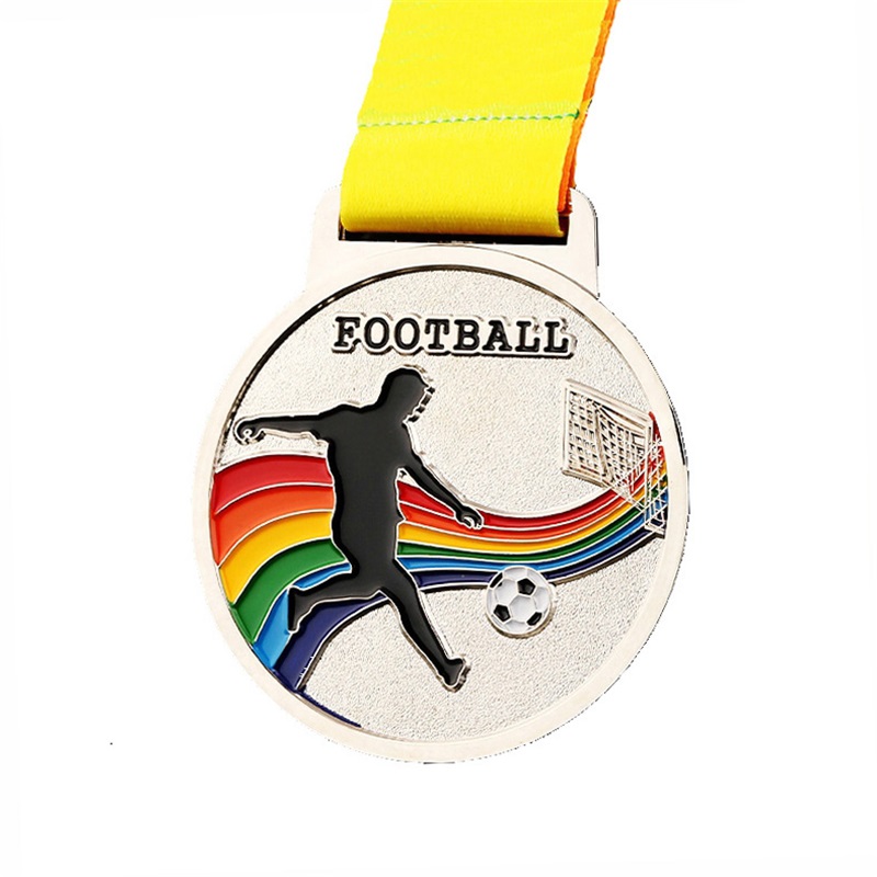 Custom Football Gold Medals Medals Soccer Race Running Metal Marathon Sports Medal กับ Ribbon