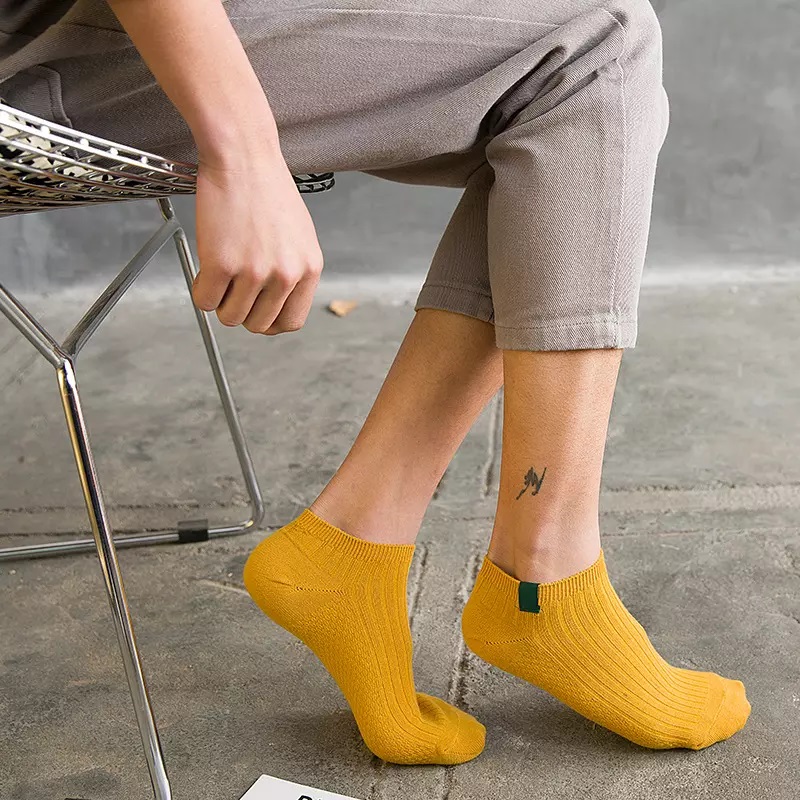 Cmax Cotton ที่มองไม่เห็น Loafer ข้อเท้าถุงเท้ารองเท้าซับฤดูร้อนผู้ชายมีสีสันที่มีสีสันต่ำ