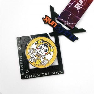 ปิดปากการออกแบบโลโก้ที่กำหนดเองโลหะผสมโลหะผสมวิ่งมาราธอนกีฬาเกียรติยศ