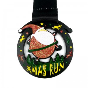 รางวัล Santa Running Medals Christian Medal Gift Metal Star
