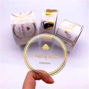 สติกเกอร์ฉลากบรอนซิ่งกลม, ฉลากโปร่งใส bronzing, สติกเกอร์ฉลาก bronzing ที่กำหนดเอง