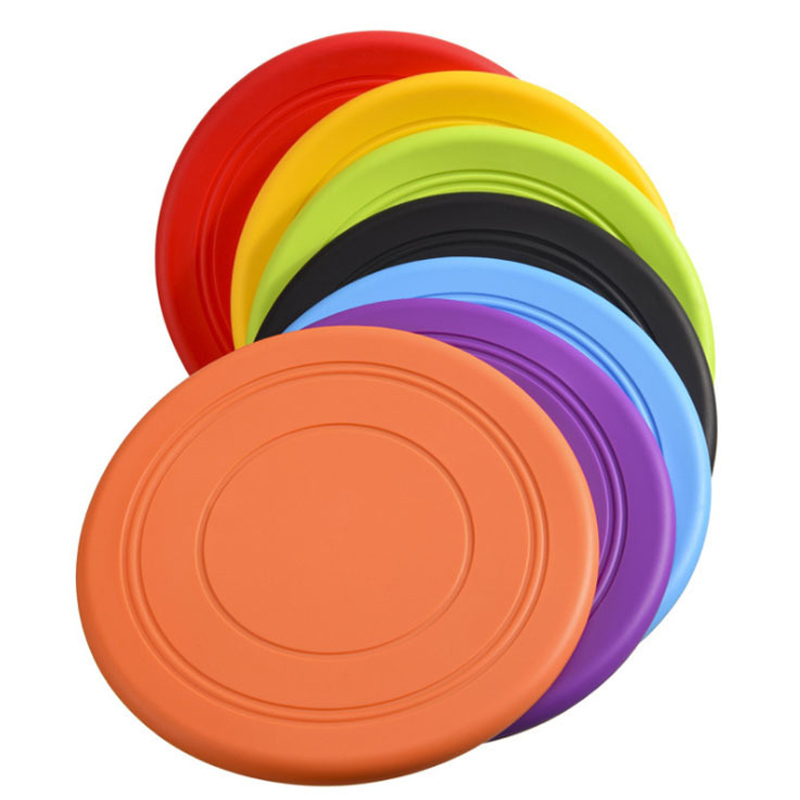 Dog Flying Disc Silicone Puppy Flyer Toy Soft Dog Saucer Saucer React ไม่สามารถทำลายได้เร็วขึ้นการฝึกอบรมของเล่นแบบโต้ตอบสำหรับลูกสุนัขกลางแจ้งขนาดกลางของเล่นกีฬากลางแจ้ง