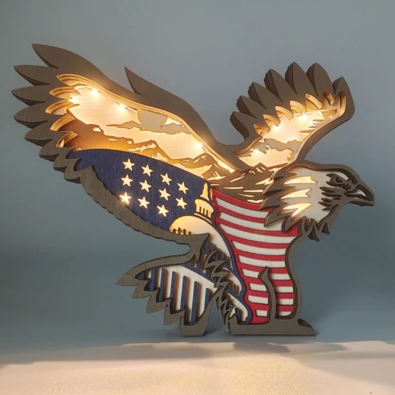 3D Eagle Wooden Craft Decoration