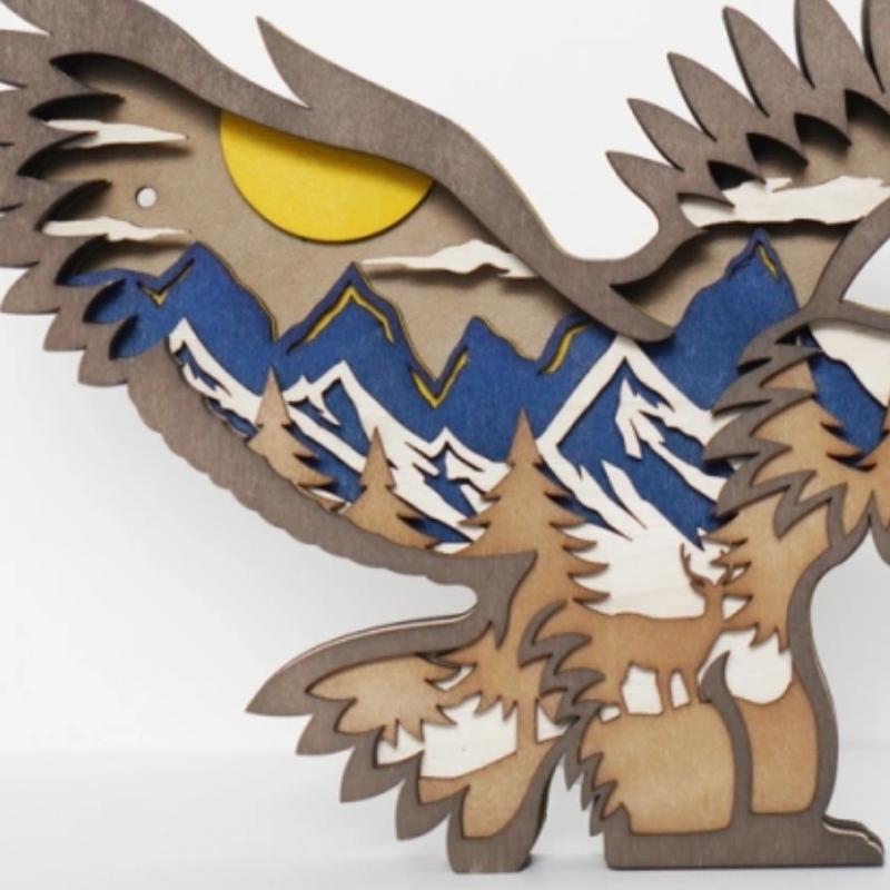 3D Eagle Wooden Craft Decoration