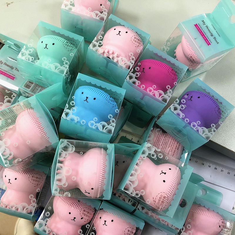 การทำความสะอาดแปรงพู่กันพกพาแปรงทำความสะอาดและการนวดเคคา