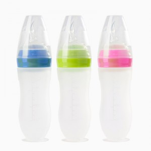 เสริมซิลิโคนช้อนบีบช้อนเด็กของขวดอาหารเสริม