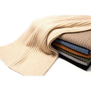 Wholesale Mongolian Cashmere Rib ถักผ้าพันคอผู้หญิงที่สง่างาม Pashmina Cashmere ผ้าพันคอแคชเมียร์สุดหรู
